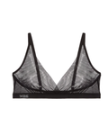 Black Bella bralette with sheer mesh cups and black trim by ZHE