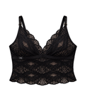 Black Noir Allure camisole bralette with geometric lace and adjustable straps by ZHE
